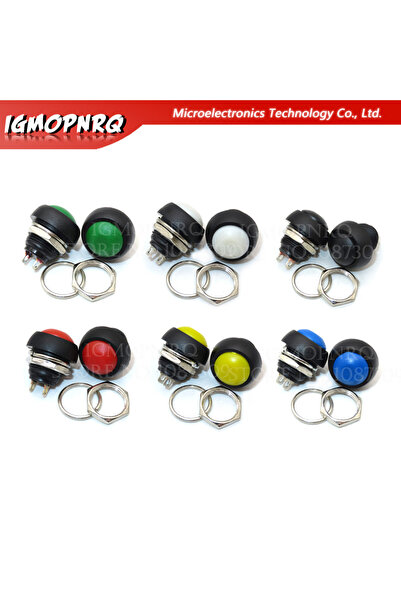 Choice5 Red 6PCS 6PCS Mini 12mm Waterproof Momentary ON/OFF Push Button Round...