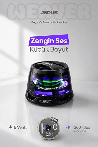 Jopus MagSafe Uyumlu Mıknatıslı Mini Kablosuz Bluetooth Hoparlör Yüksek Sesli...