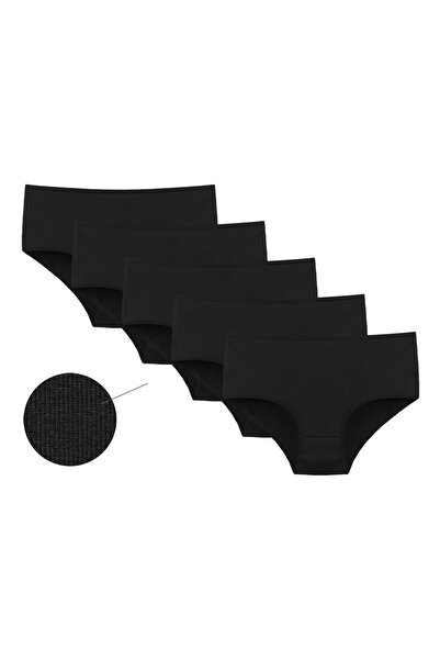 Donella 5-Pack Large Size Cotton Lycra Camisole Black Women's Panties