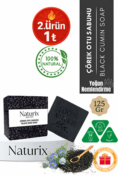 Naturix Black Cumin Oil Soap 125 Gr |   Intensive Moisturizing and Foot Deodo...