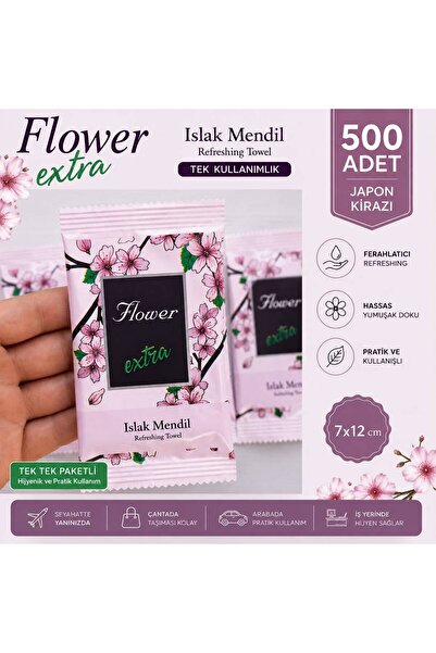 maycup Tekli Islak Mendil (TEK KULLANIMLIK) 7cm*12cm - 500adet Japon Kirazı