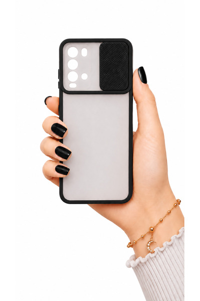 noktaks Xiaomi Redmi 9t Kılıf Kamera Sürgü Mat Arka Yüzey Renkli Çerçeve Lens...