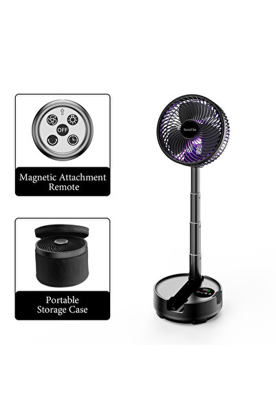 Choice1 Black Socool 20000mAh Portable Folding Fan 8 Speeds Wind & Auto Oscil...