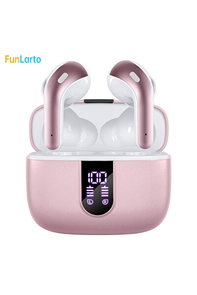Choice Pink Wireless Earphones with Bluetooth 5.3, Quad-Mic Call Noise Reduct...