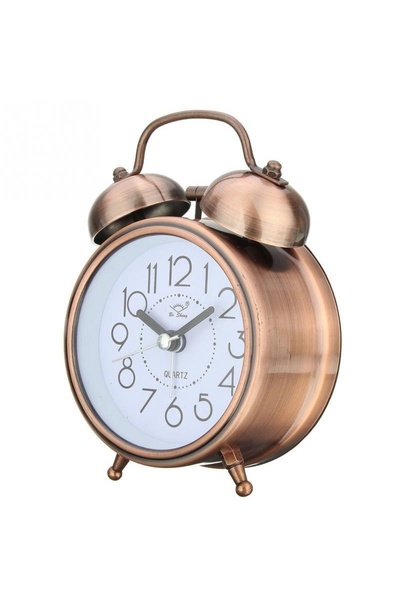 Choice1 antiquebrass Alarm Clock Vintage Retro Silent Pointer Clocks Round Nu...