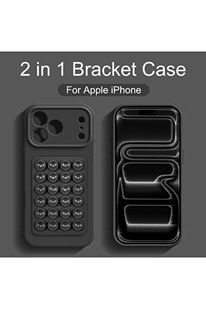 Choice iPhone17 Dark Grey Silicone Suction Cup Holder Case For iPhone 17 14 1...