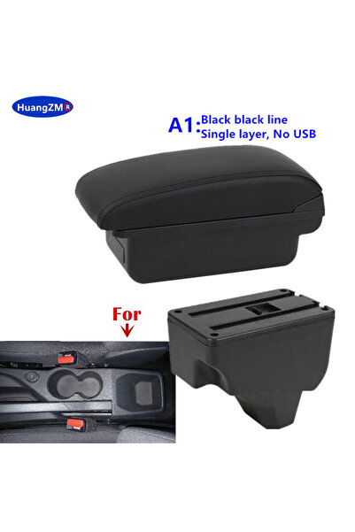 Choice5 صندوق تخزين مسند الذراع للسيارة A1 Black line بدون منفذ USB لسيارات ب...