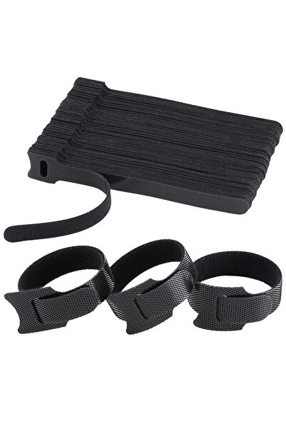 Choice 50pcs black 50pcs Releasable Cable Organizer Ties Mouse Earphones Wire...