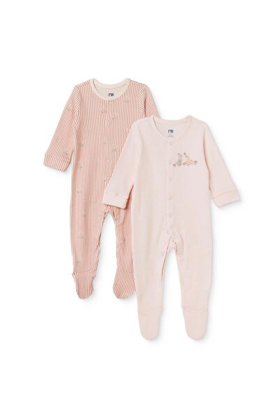 MOTHERCARE Kız Bebek Tulum Çizgili Çıtçıtlı Bisiklet Yaka Long Sleeve Patikli