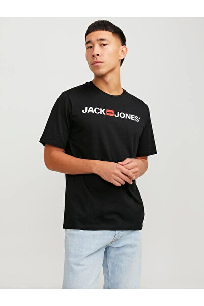 Jack & Jones Men's Logo Printed Crew Neck Short Sleeve T-Shirt - Corp