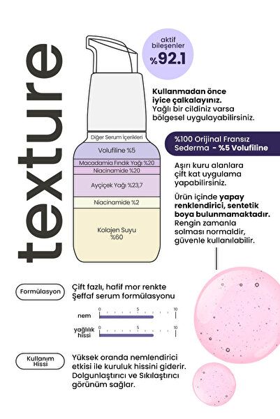 DERMA FACTORY %5 Volufiline Içeren Dolgunlaştırıcı, Sıkılaştırıcı Çift Fazlı Serum Blending Serum