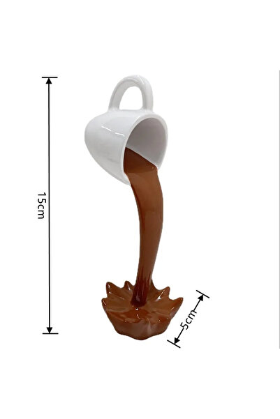Choice Brown Floating Spilling Coffee Cup Sculpture Kitchen Decoration Spilli...