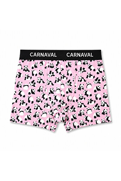 CARNAVAL SOCKS Carnaval Panda Patterned Premium Cotton Men's Boxer - Pink Color