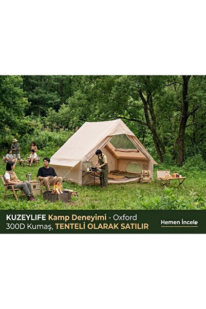 KuzeyLife 6 Kişilik Lüks Şişme Kamp Çadırı (Tenteli & Gölgelikli)