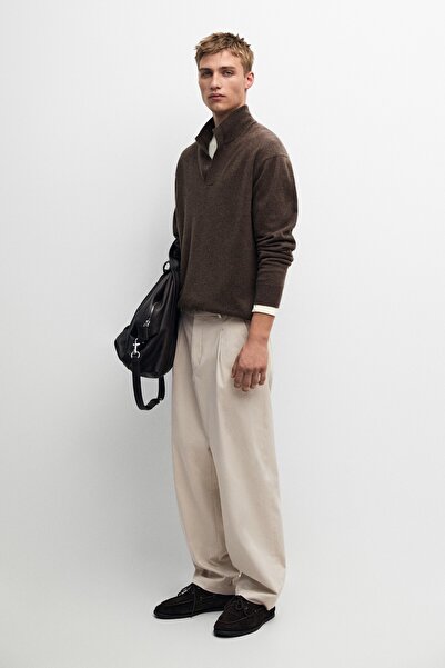 Massimo Dutti %100 kaşmir V yaka süveter