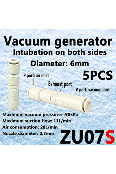 Choice ZU07S 5pcs Chuck Straight Type ZU05S ZU07S ZU05L ZU07L ZU07S-04 Pneuma...