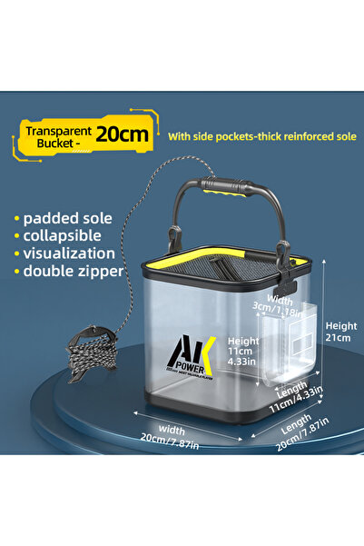 Choice 20cm YUZHIYUAN Transparent Fishing Bucket Foldable Multifunctional Liv...