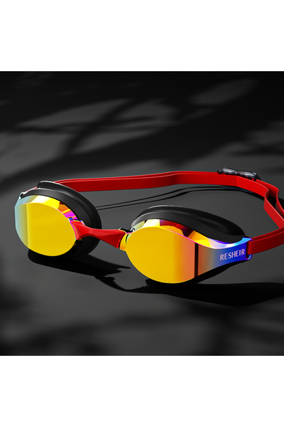 Choice1 Red Electroplate Unisex Professional Swimming Goggles for Racing, HD ...