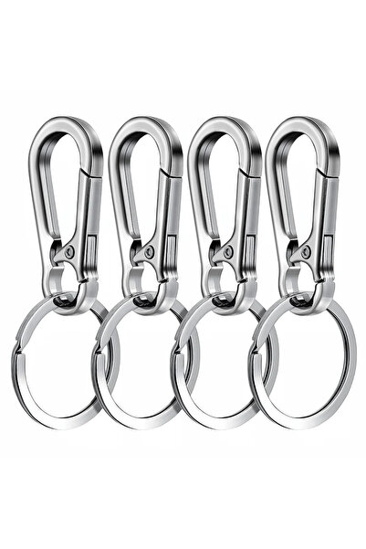 Choice1 silvery 4 Key Holder Metal Carabiner Clip 4Pcs Keychain Key Ring Orga...