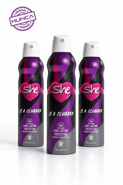 She Women Deo Clubber 150 ml X3 Adet