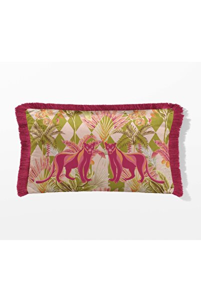 Pilloveland Rectangular Fringed Throw Pillow Cover 50*30 cm - Panther