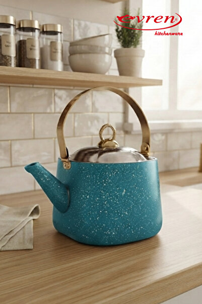 Evren Kare Granit Herbal Tea Pot Green 1.25 Lt, Tea Herbal Teapot Large Size ...