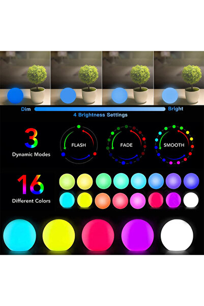 Choice 2pcs RGB 2pcs Floating Pool Lights 16 Color Changing RGB LED Ball Ligh...