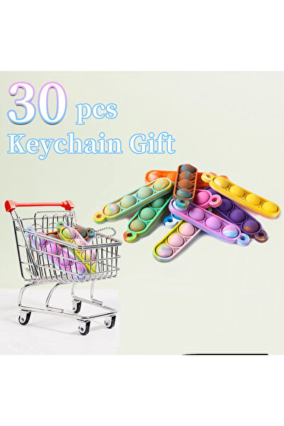 Choice 30Pcs Random Colors 30pcs Mini Pop Keychain Fidget Toys Push Pop Bulk ...