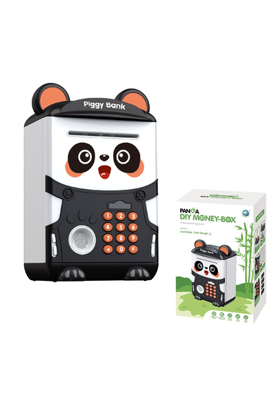 Choice black Panda Piggy Bank, Fingerprint Password Unlocking Automatic Induc...