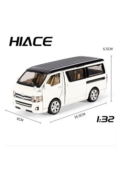 caipo لعبة نموذج سيارة Hiace MPV بيضاء بمقياس 1/32 مصنوعة من سبائك الزنك، شاح...