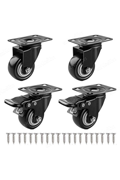 Choice 1.5 inch 2 swivel 2 brake 4pcs/lot Furniture Casters Wheels PP Fixed S...