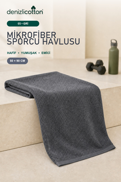 denizlicotton Микрофибърна спортна кърпа, абсорбираща пот, фитнес, тежести, б...