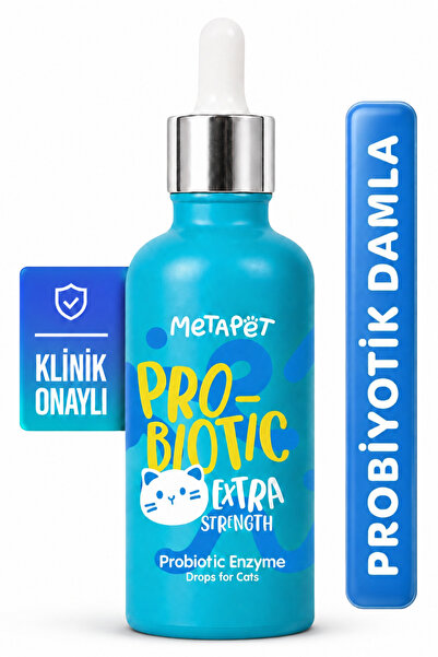 Metapet Kediler için Probiyotik Damla, Güçlü Sıvı Enzim Form, Suyuna veya Mam...