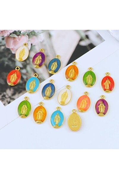 Choice mix 16pcs 16pcs Gold-Plated Oval Pendant Connector Catholic Virgin Mar...