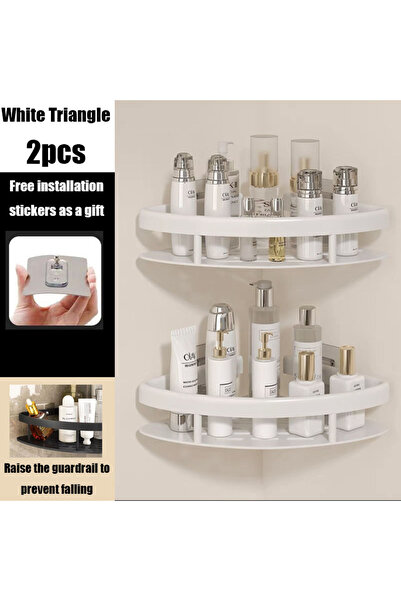 Choice white-2pcs Bathroom Shelves Multiple Colors No Punching Required Corne...