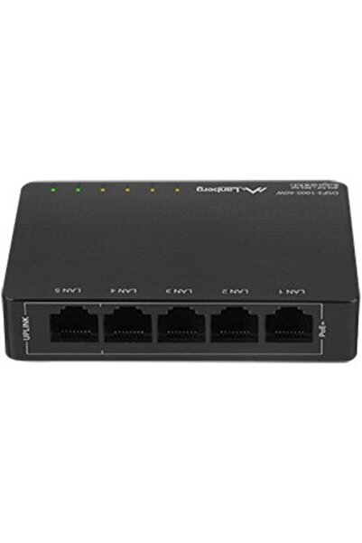 Lanberg Switch DSP3-1005-60W, 5 porturi RJ-45 (4 porturi PoE), PoE Budget 60 ...
