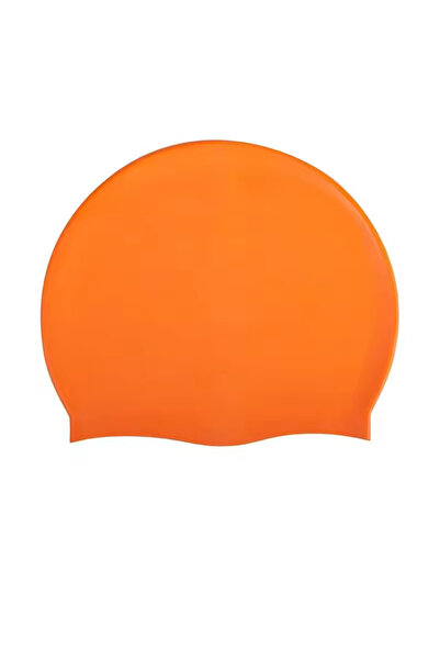 choice2 One Size YM300 Orange Unisex Adult Silicone Swim Cap Waterproof Swimm...