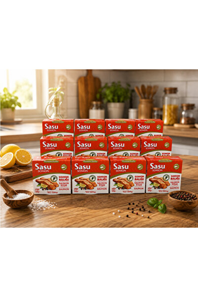 SASU Zeytinyağlı Somon Balığı 12x160 gr Bütün Dilim