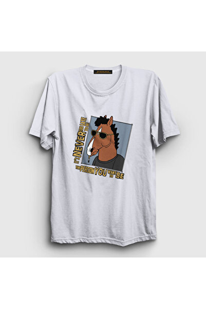 Presmono Tricou alb unisex Never Too Late Bojack Horseman299823tt