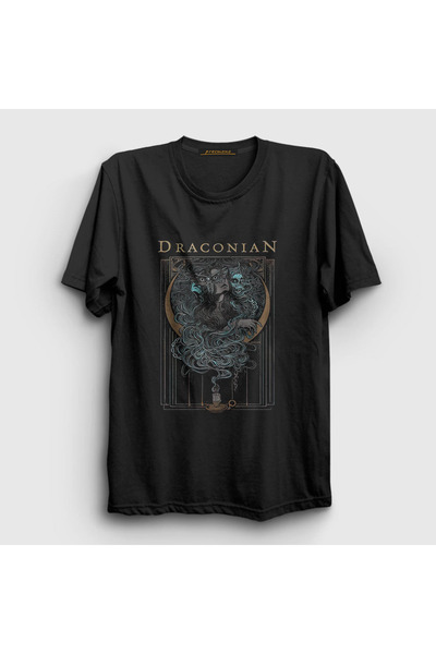 Presmono Unisex Black Candle Band Draconian T-shirt356720tt