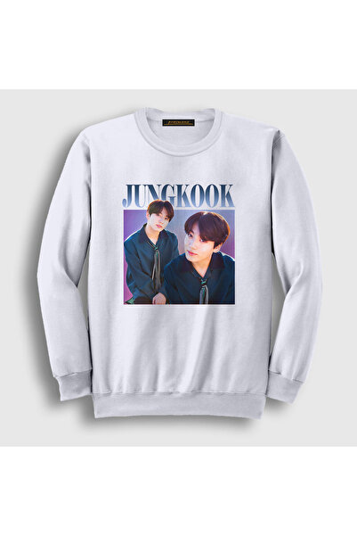 Presmono Unisex beli poster K Pop Jungkook BTS majica 272721tt