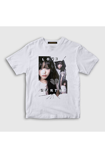 Presmono Unisex Kids White Love Hurts Choi Ye Na Yena Iz One T-Shirt 603049Tt