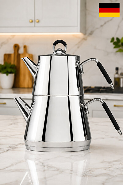 Hauzen Pyramid Extra Large Size Silicone Handle Steel Teapot