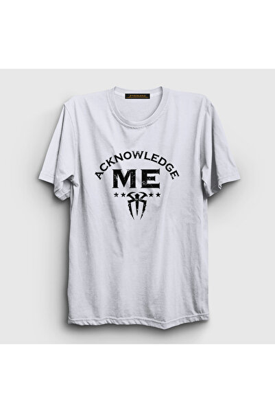 Presmono Unisex White Acknowledge Me Wwe Roman Reigns T-Shirt 451558 Tt