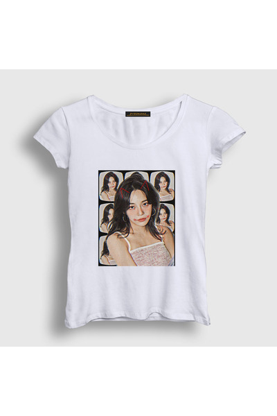 Presmono Ženski beli poster V2 Kim Sejeong T-shirt 524348tt