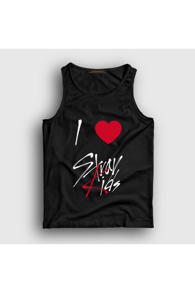 Presmono Unisex Black I Love Stray Kids Undershirt 566723Tt