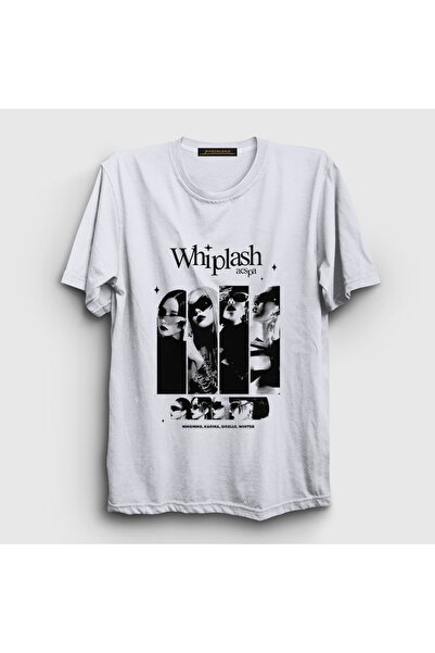 Presmono Unisex Beyaz Whiplash K Pop Aespa T-Shirt 590058tt