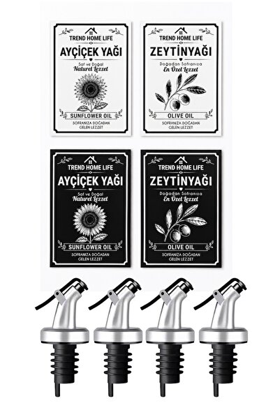Trend Home Life 4 Adet Damlatmaz Yağdanlık Başlığı Ve 4 Adet Suya Dayanıklı E...