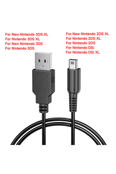 Choice For 3DS XL 2DS XL USB Charger Cable For Nintendo S Lite DSL NDSL Data ...