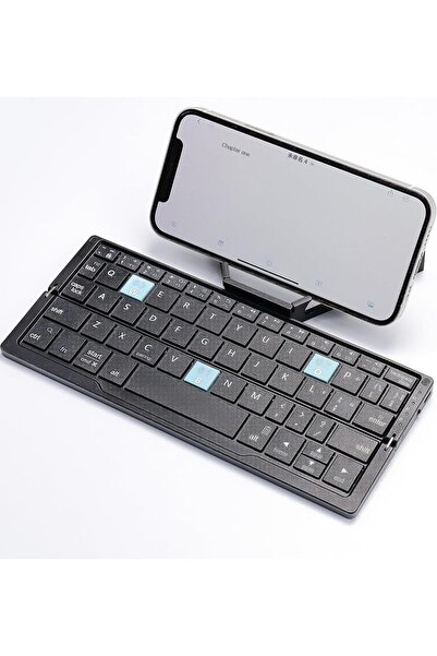 Choice English Black Foldable Bluetooth Keyboard with Magnetic Stand Aluminum...